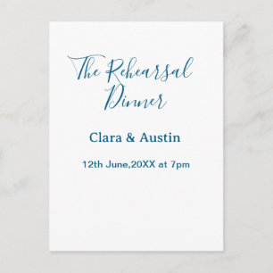 Cartão Postal jantar de ensaio na noite anterior simples mínimo 