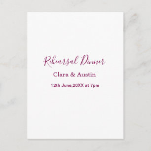 Cartão Postal jantar de ensaio na noite anterior simples mínimo 