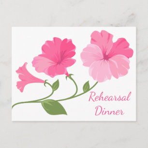 Cartão Postal Jantar de Ensaios de Casamento Floral Flores Rosa