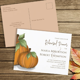 Cartão Postal Janto de ensaio Autumn Fall Elegant Pumpkins Cute