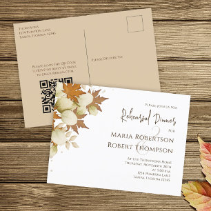 Cartão Postal Janto de ensaio Autumn Fall Greenery Código QR