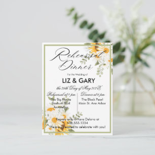 Cartão Postal Janto de Ensaio de Flores de Girassol em Aquarela