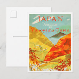 Cartão Postal Japan Autumn at Yunoyama Onsen Travel