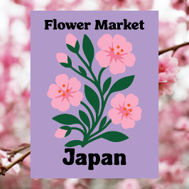 Cartão Postal Japan Flower Market Pink Cherry Blossom
