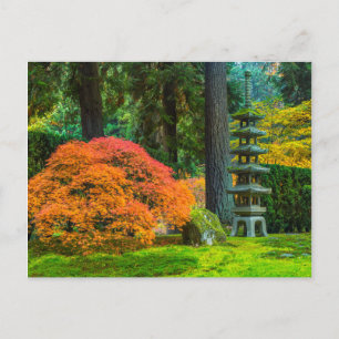 Cartão Postal Japanese Gardens In Autumn In Portland, Oregon