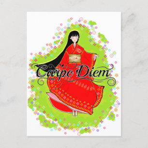 Cartão Postal Japanese Maiko Carpe Diem