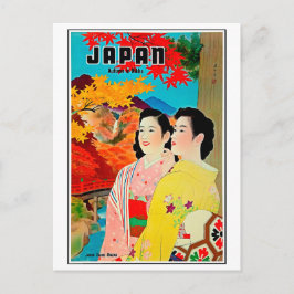 Cartão Postal Japão na primavera, gueixa, viagem vintage