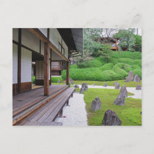 Cartão Postal Japão, Quioto. Jardim de pedra em silêncio