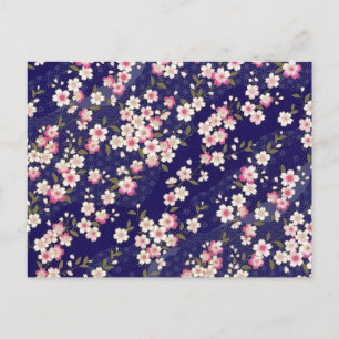 Cartão Postal Japão, Sakura, quimono, Origami, Chiyogami, flor,