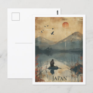Cartão Postal Japão Vintage Familiar Viagem