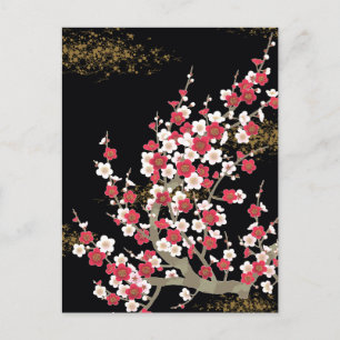 Cartão Postal Japonês Sakura Cherry Blossom Fine Art