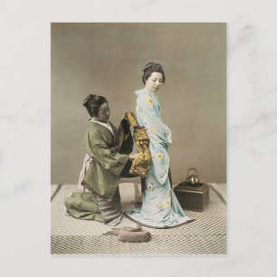 Cartão Postal Japonesa Lady Geisha Asian Vintage Art