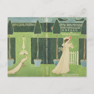 Cartão Postal Jaqueta de Livro para "Uma Fantasia Floral num Vel