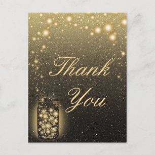 Cartão Postal Jar Brilhante De Vagalumes De Estrelas Noturnas Ob