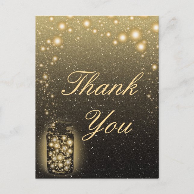 Cartão Postal Jar Brilhante De Vagalumes De Estrelas Noturnas Ob (Frente)