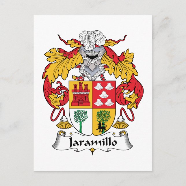 Cartão Postal Jaramillo Family Crest (Frente)