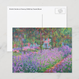 Cartão Postal Jardim Artista de Giverny por Claude Monet
