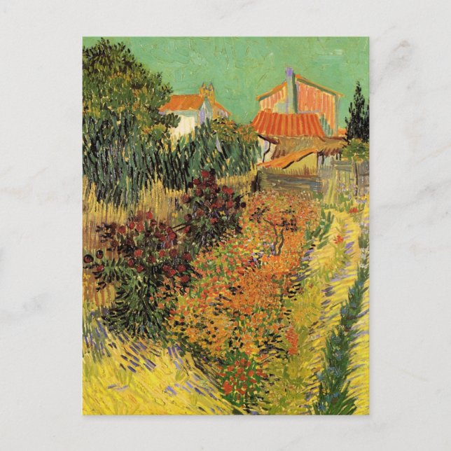 Cartão Postal Jardim atrás de uma casa por Vincent van Gogh (Frente)