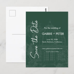 Cartão Postal Jardim Botânico de Estufa Verde Salvar a Data