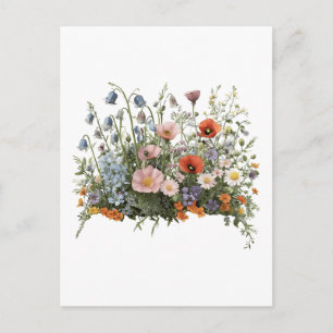 Cartão Postal jardim botânico de flores de campo