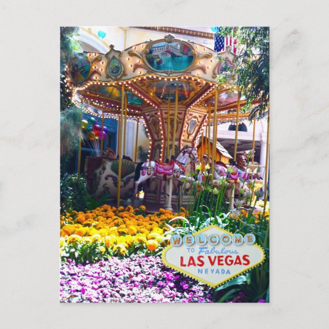Cartão Postal Jardim Botânico de Las Vegas com sinal de boas-vin (Frente)