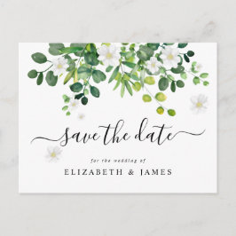 Cartão Postal Jardim Botânico Elegante Floral Save The Date