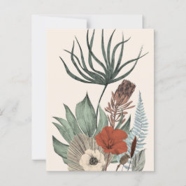 Cartão Postal Jardim Botânico Vintage - Flores Selvagens E Prote