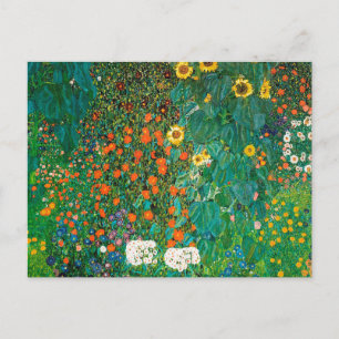 Cartão Postal Jardim camponês com girassóis por Gustav Klimt 190