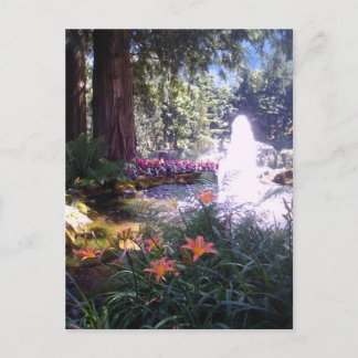 Cartão Postal Jardim Cénico e Fonte de Água