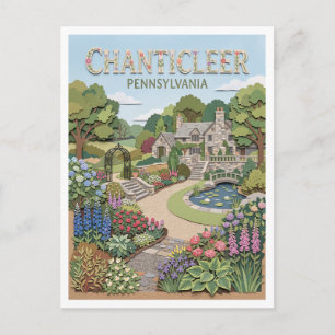 Cartão Postal Jardim Chanticleer Wayne Pensilvânia