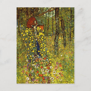 Cartão Postal Jardim com crucifixo por Gustav Klimt