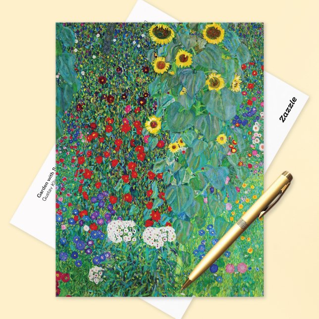 Cartão Postal Jardim com Girassóis Gustav Klimt (Criador carregado)