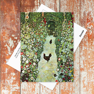 Cartão Postal Jardim com Roosters Gustav Klimt