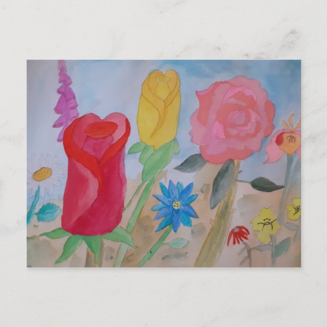 Cartão Postal Jardim da Flor de Verão (Frente)