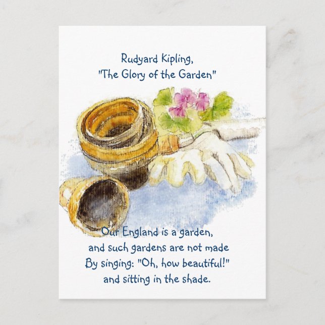 Cartão Postal Jardim da Inglaterra Verso com Pintura de Aquarela (Frente)