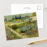 Cartão Postal Jardim de Arles | Vincent van Gogh<br><div class="desc">Jardim em Arles (1888) pelo artista poste-impressionista holandês Vincent van Gogh. Arte original é um óleo na canvas que representa uma paisagem luxuosa de flores coloridas. Use as ferramentas de design para adicionar texto personalizado ou personalizar a imagem.</div>