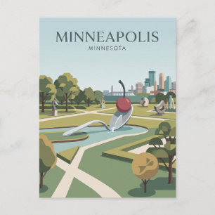 Cartão Postal Jardim de Esculturas de Minneapolis Minnesota