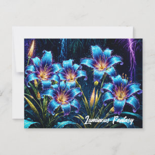 Cartão Postal Jardim de fantasia digital floral luminosa vibrant