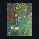 Cartão Postal Jardim de fazenda com girassóis | Gustav Klimt | F<br><div class="desc">Jardim de fazendas com Sunflower é uma pintura de 1907 de Gustav Klimt.</div>