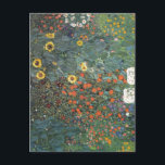 Cartão Postal Jardim de Fazenda Gustav Klimt com Girassóis<br><div class="desc">Um jardim com girassóis pintados por Gustav Klimt.</div>