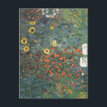 Cartão Postal Jardim de Fazenda Gustav Klimt com Girassóis<br><div class="desc">Um jardim com girassóis pintados por Gustav Klimt.</div>
