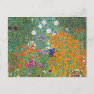 Cartão Postal Jardim de Flores por Gustav Klimt