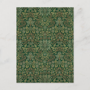 Cartão Postal Jardim de Flores William Morris -Verdes
