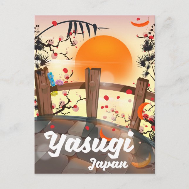 Cartão Postal Jardim de flores Yasugi Japão (Frente)