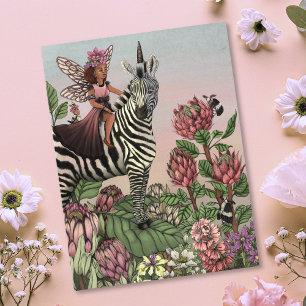 Cartão Postal Jardim de Leite Zebra Unicórnio Arte Floral