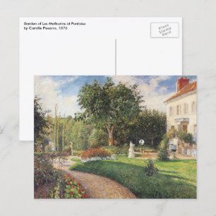 Cartão Postal Jardim de Les Mathurins em Pontoise por Pissarro