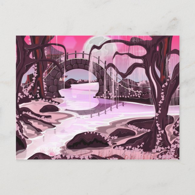 Cartão Postal Jardim de Meditação Japonês (Frente)