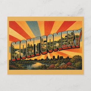 Cartão Postal Jardim de Rio Montgomery Alabama Arte Vintage