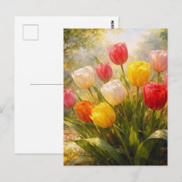 Cartão Postal Jardim de Tulipas - Estilo Pictórico