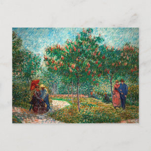 Cartão Postal Jardim de Van Gogh em Montmartre com amantes